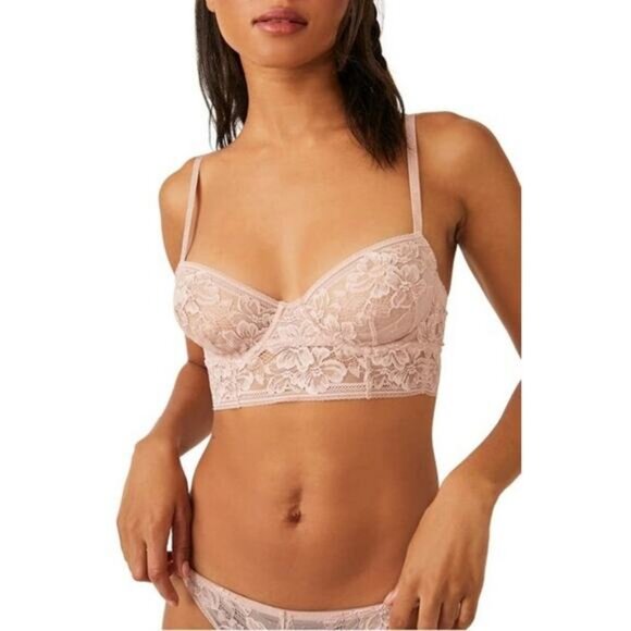 NWT FREE PEOPLE Intimately FP Sorento Demi Longline Size 32D Sweet Nothings - Picture 3 of 6